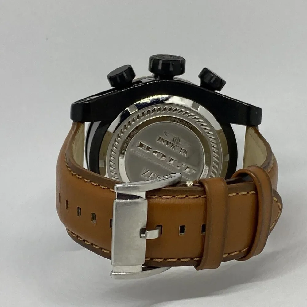Invicta Bolt 23055 Mens Brown Leather Analog Dial Japan Quartz Wrist Watch RQ374